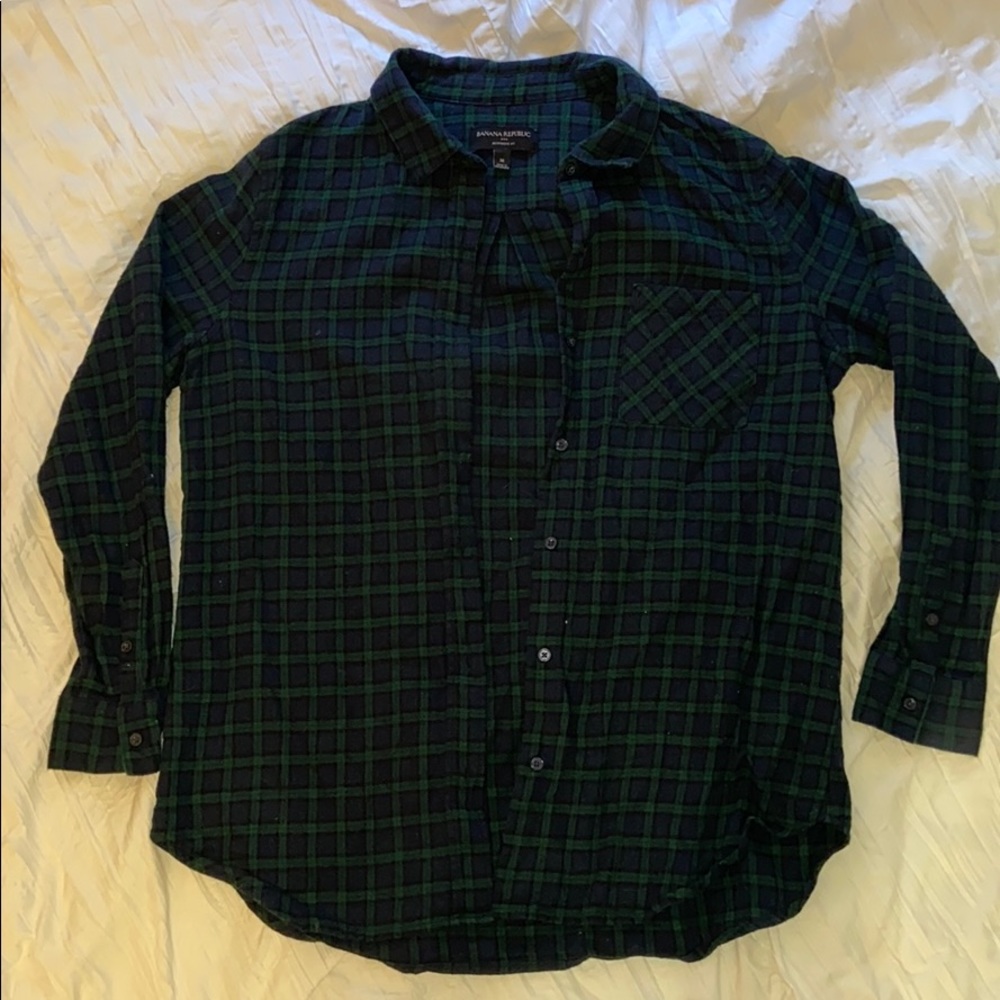 Green and navy flannel